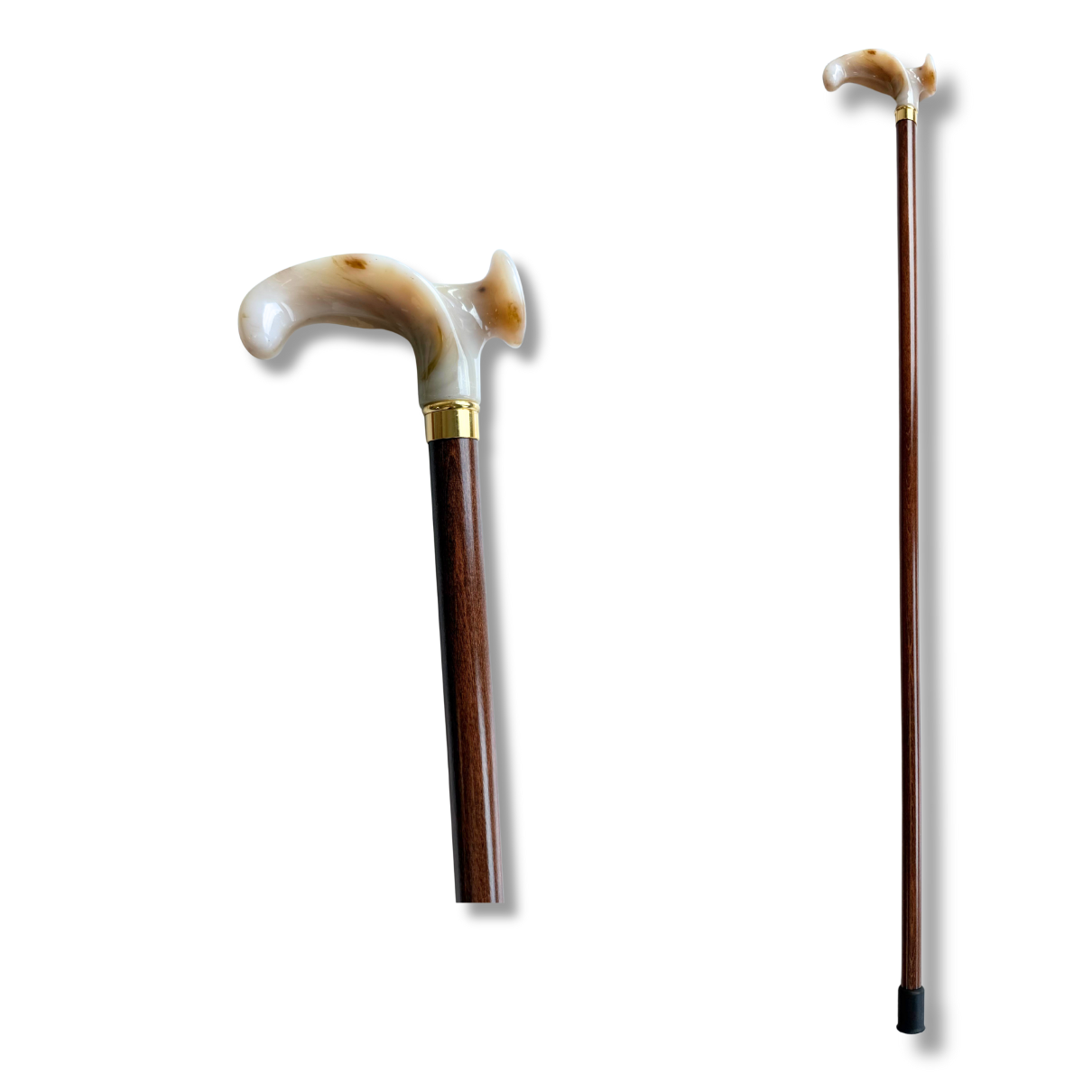 Anatomischer Gehstock links Marmor Optik - Spazierstock