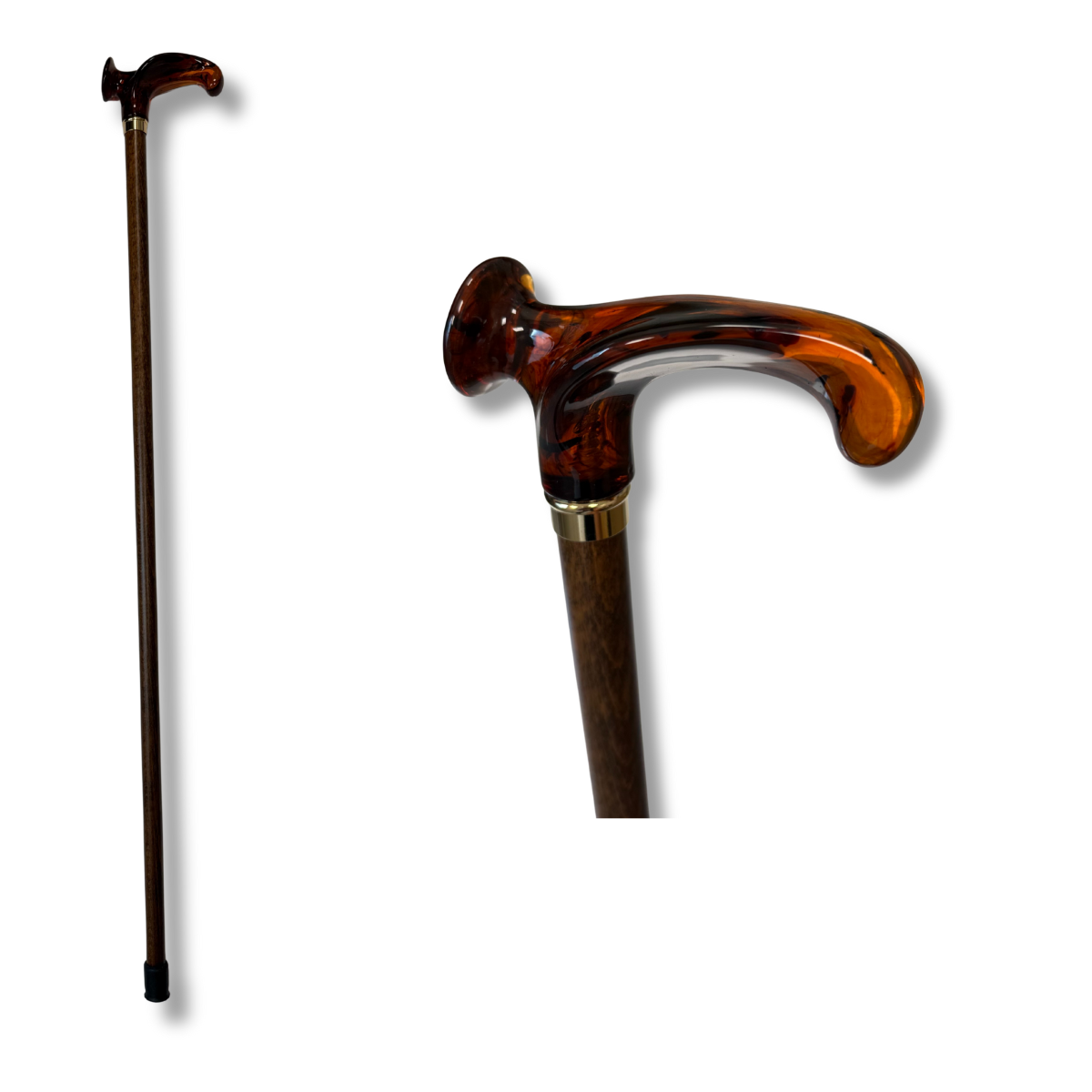 Anatomischer Gehstock rechts Bernstein Optik - Spazierstock