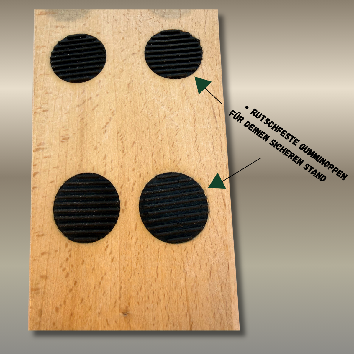 Leichte optische Verfärbungen - 1 Stück Stiefelknecht Ausziehhilfe aus Buchenholz mit 6 Gummi-Noppen
