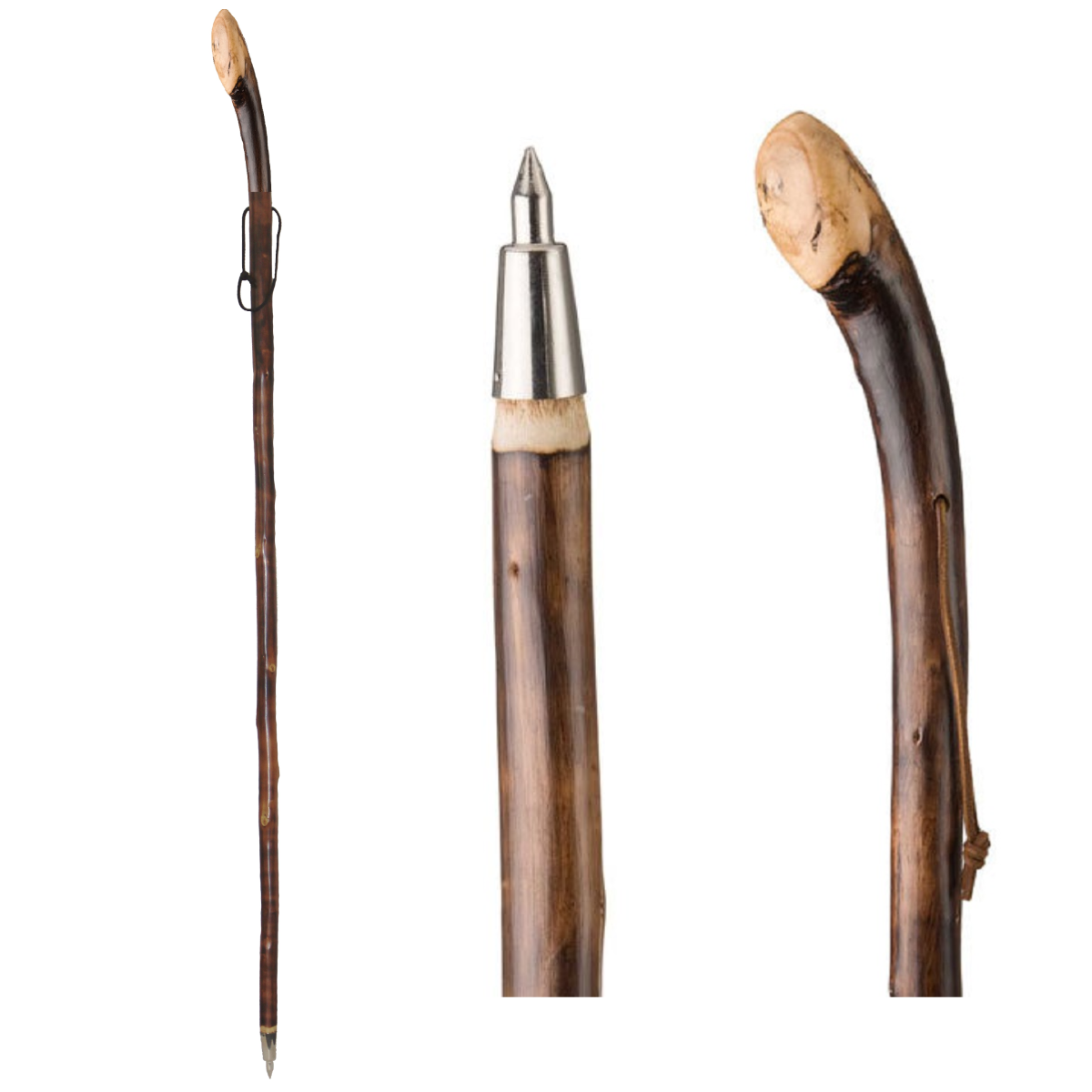 Gehstock Wanderstock aus echtem Kastanienwurzelholz - Wanderstock Spazierstock ca. 120cm lang
