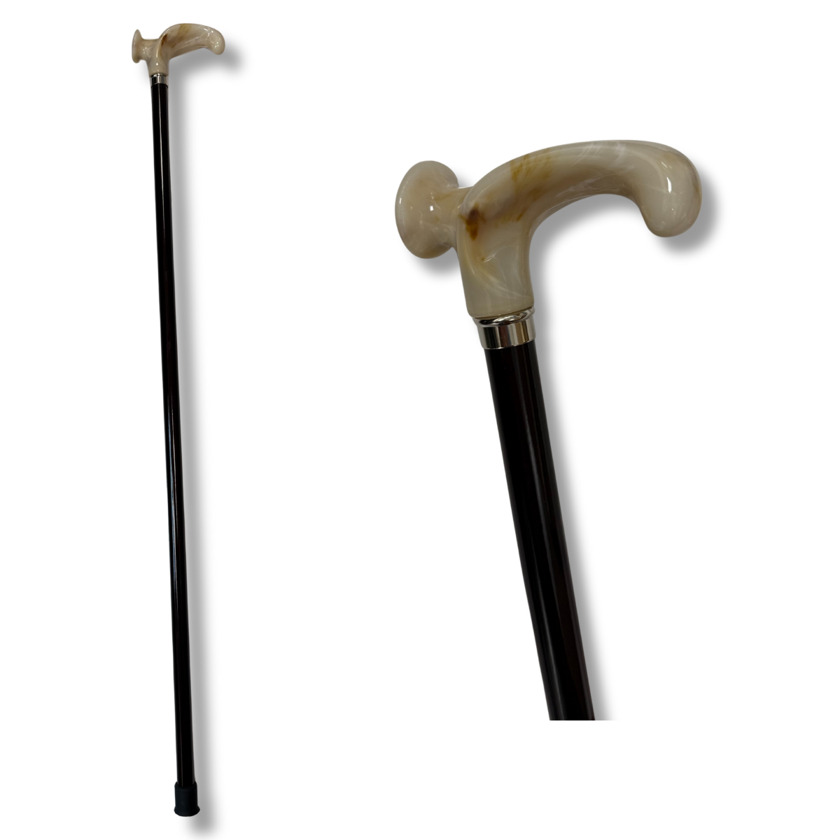 Anatomischer Gehstock rechts Marmor Optik - Spazierstock